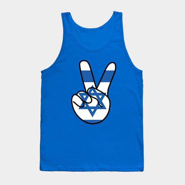 Israel Flag V Sign Tank Top by DiegoCarvalho